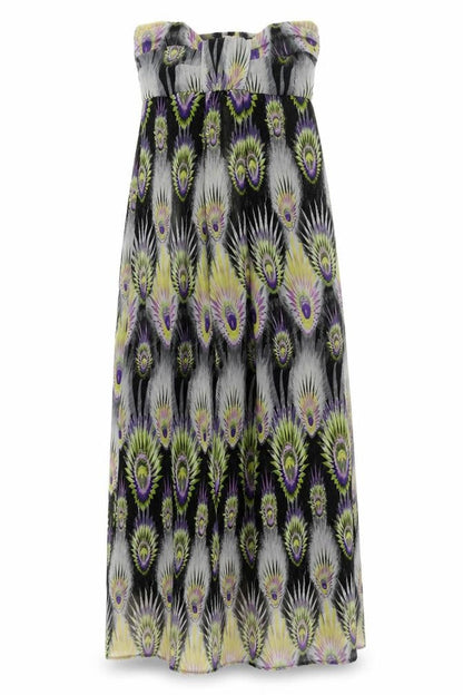 Women's Multicoloured Midi Dress, Size 10, Geometric Pattern