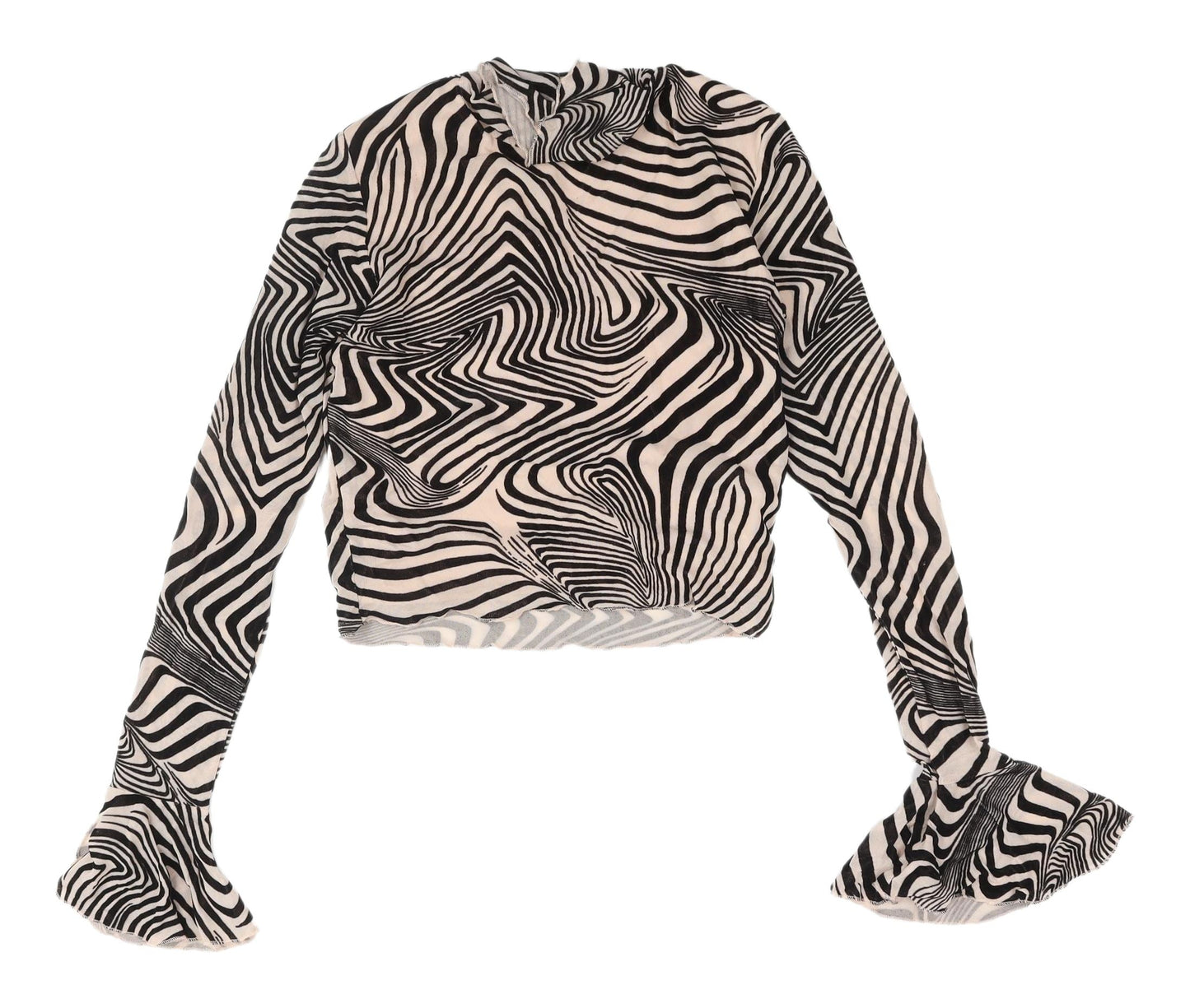 Nasty Gal Women's Black Cropped Mock Neck Blouse