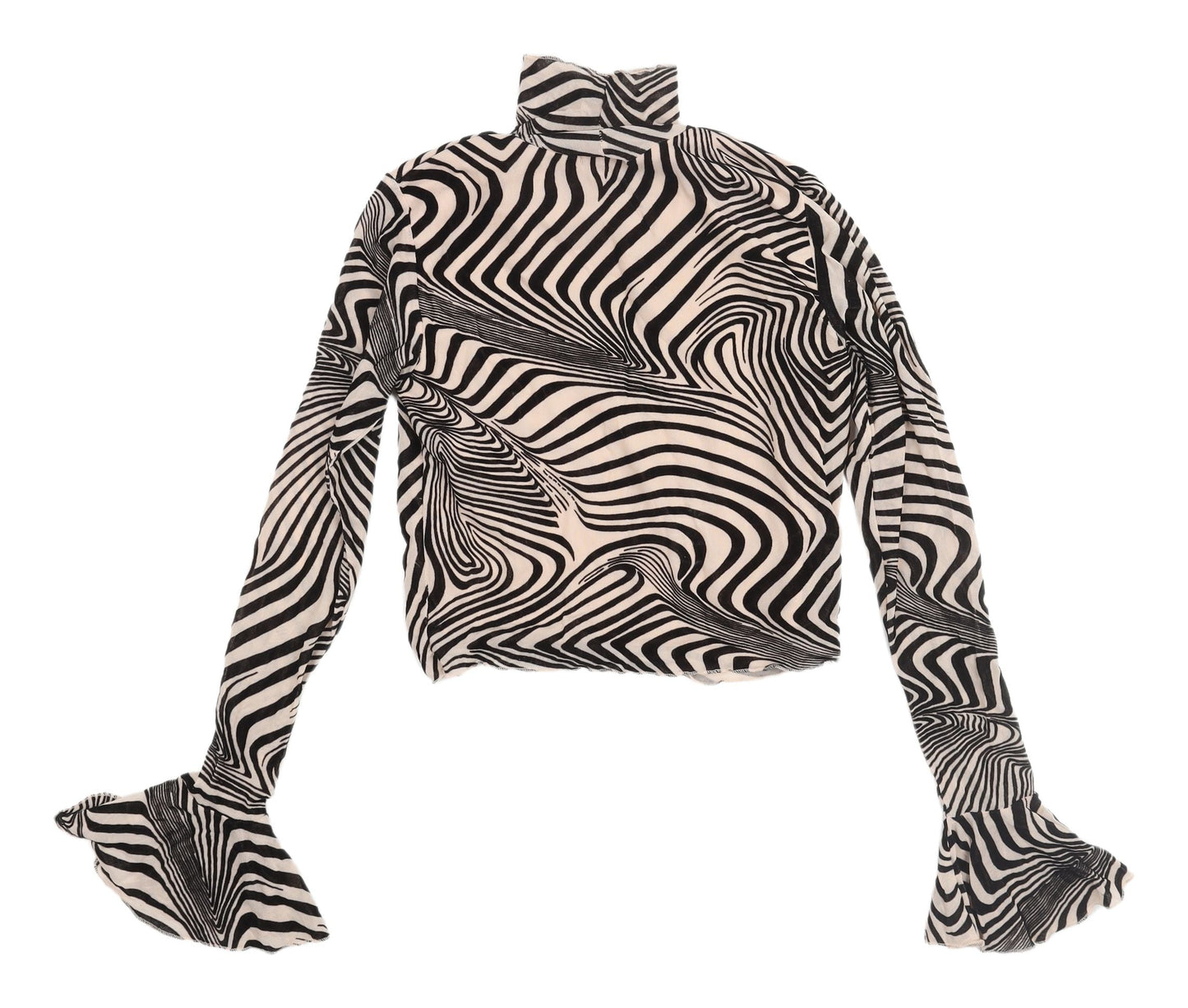 Nasty Gal Women's Black Cropped Mock Neck Blouse