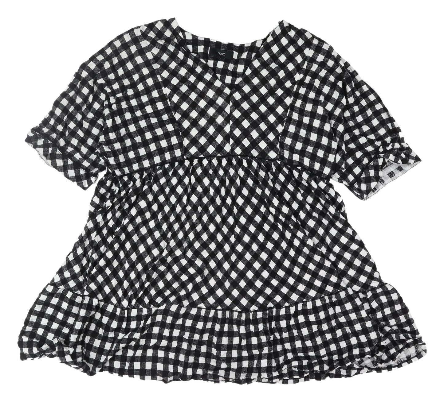 Next Women's Black White Check Trapeze Dress Size 22