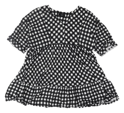 Next Women's Black White Check Trapeze Dress Size 22