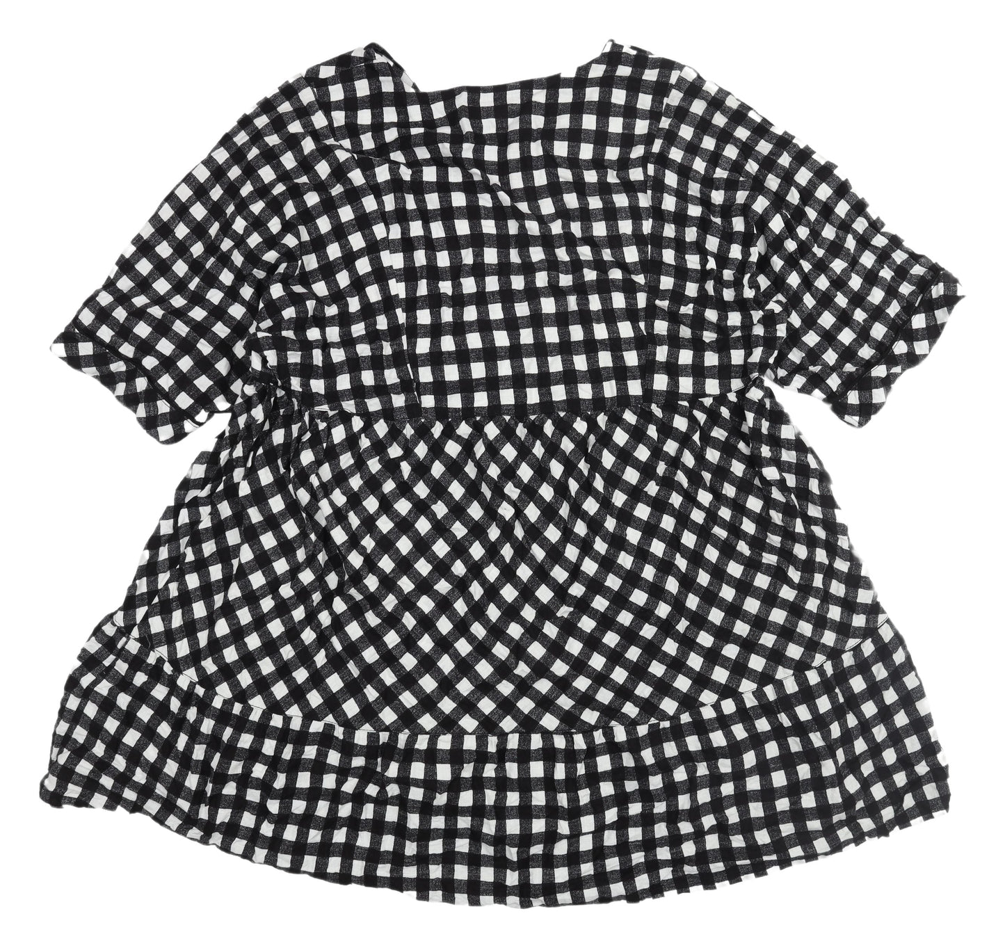 Next Women's Black White Check Trapeze Dress Size 22