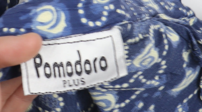 Womens UK Size 2XL Pomodoro Blue  Blouse
