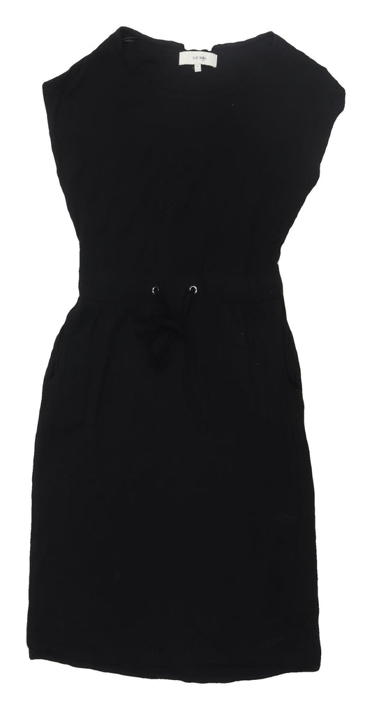 Next Black Knee Length Shift Dress, Size 6