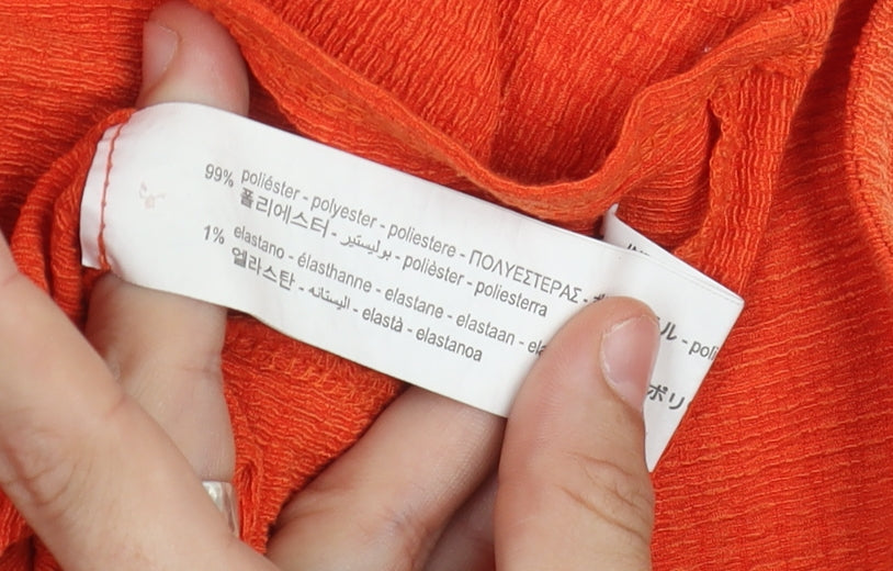 Womens UK Size 12 Zara Orange Cropped Blouse