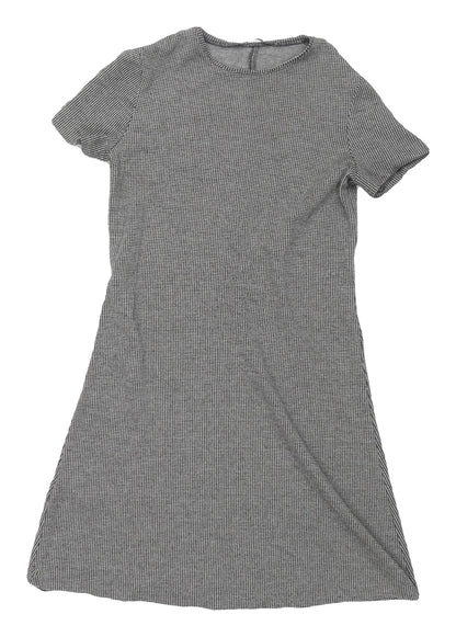 Mango Women's Grey Shift Dress - Size 12