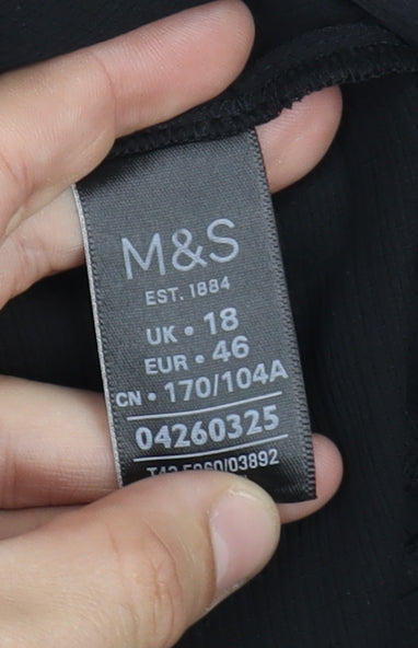Womens UK Size 18 Marks and Spencer Black  Blouse