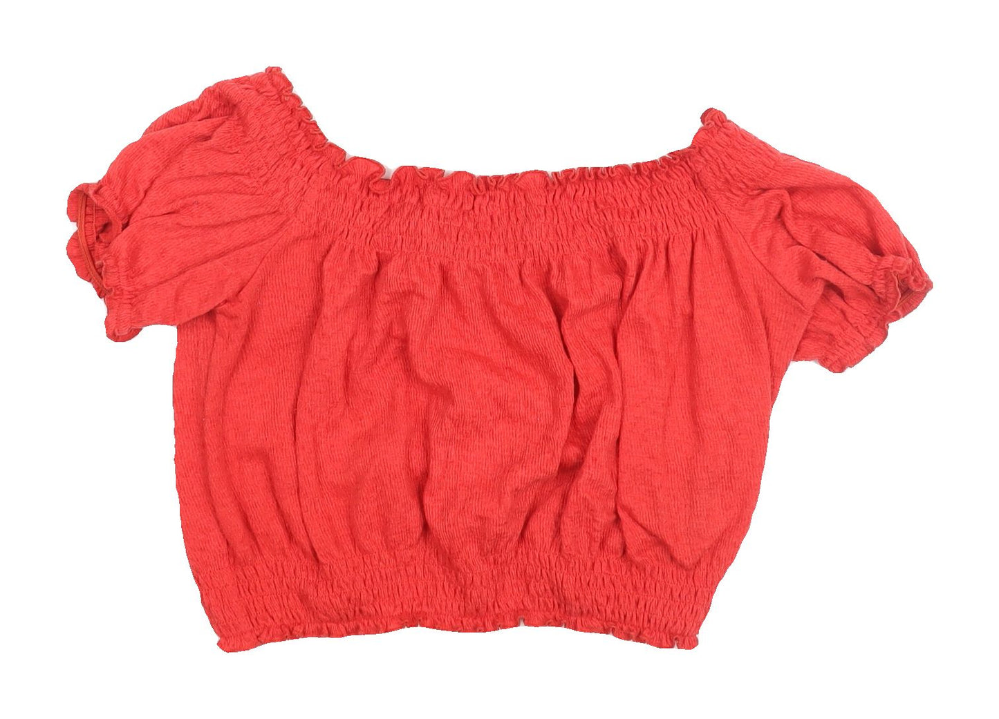 Womens UK Size S H&M Red Cropped Blouse