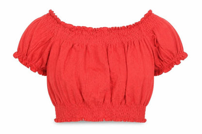 Womens UK Size S H&M Red Cropped Blouse