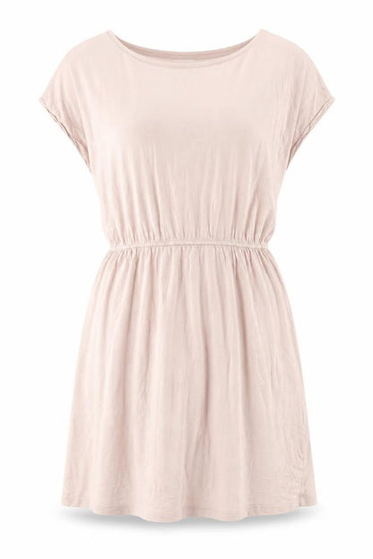 Basic Women's Beige A-Line Dress, Size 12, Summer Casual