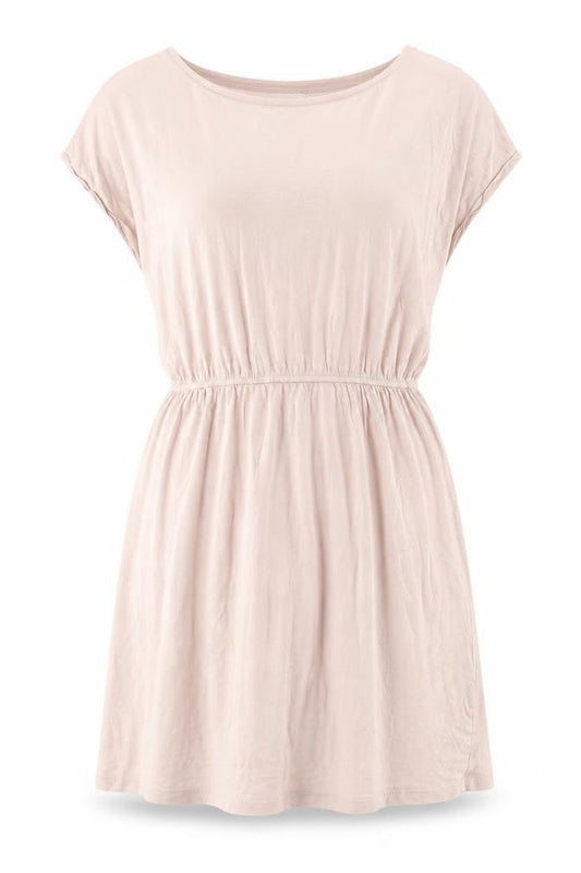 Basic Women's Beige A-Line Dress, Size 12, Summer Casual