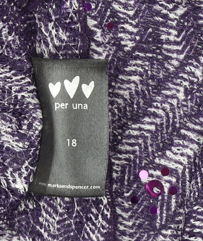 Womens UK Size 18 Marks and Spencer Purple Tunic Blouse
