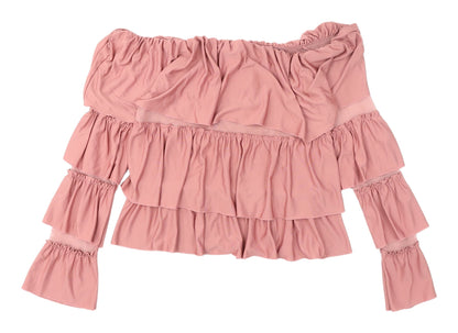 Womens UK Size 12 ASOS Pink Off the Shoulder Blouse
