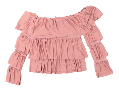 Womens UK Size 12 ASOS Pink Off the Shoulder Blouse