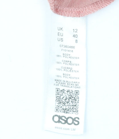 Womens UK Size 12 ASOS Pink Off the Shoulder Blouse