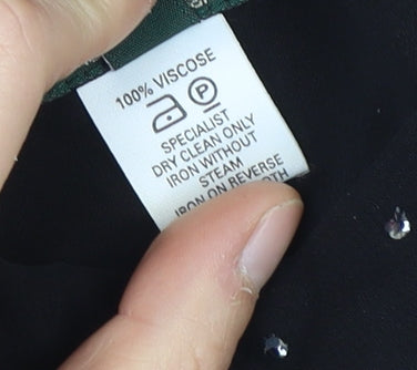 Hobbs Black Embroidered Sleeveless Dress UK 12