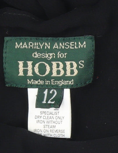 Hobbs Black Embroidered Sleeveless Dress UK 12