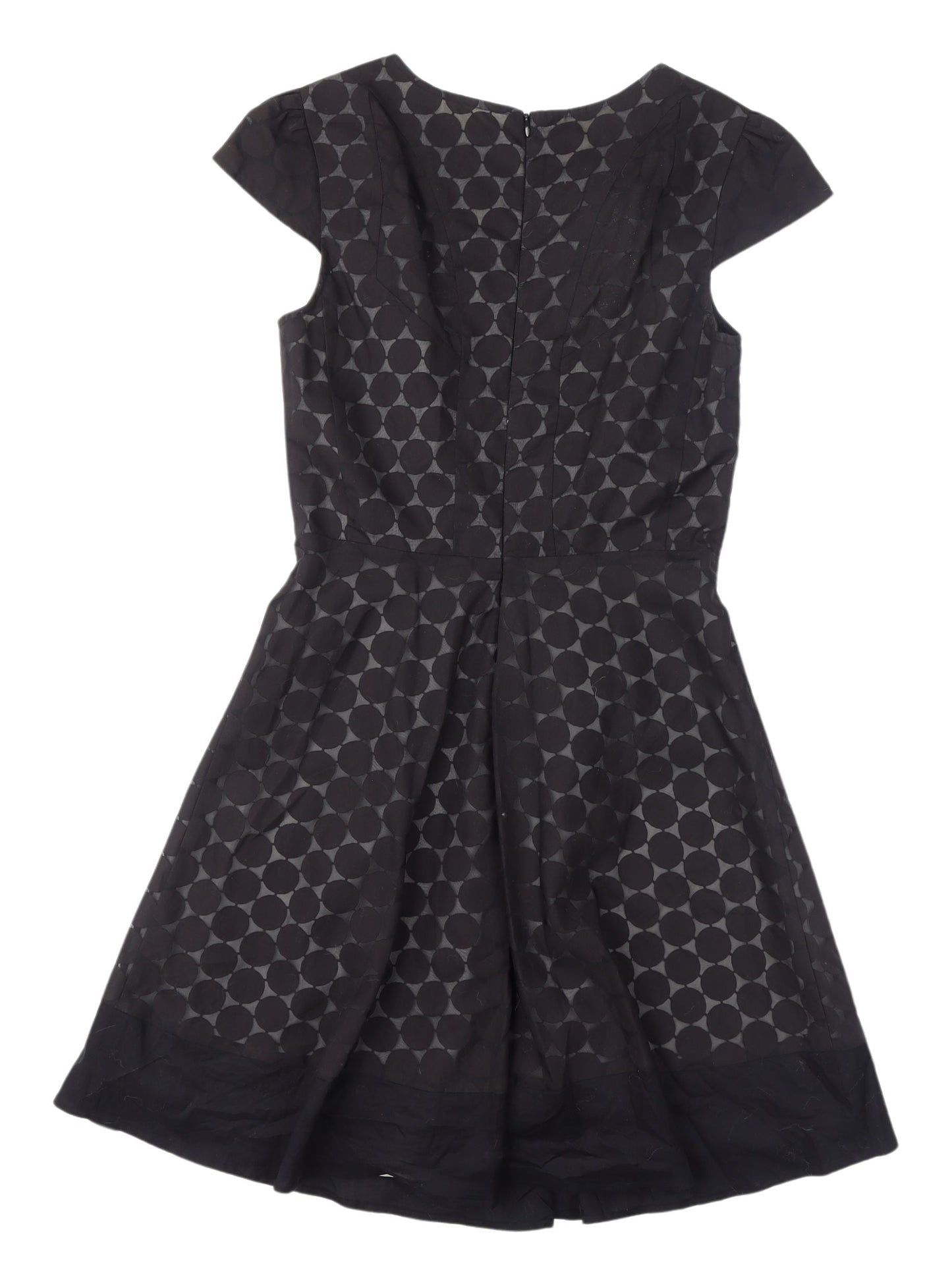 Oasis Women's Black A-Line Geometric Dress UK 8