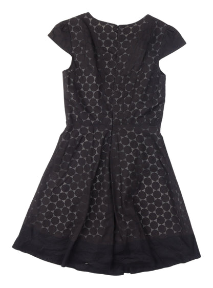 Oasis Women's Black A-Line Geometric Dress UK 8