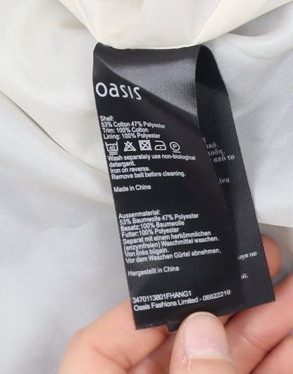 Oasis Women's Black A-Line Geometric Dress UK 8