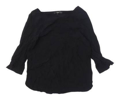 Womens UK Size 12 NEXT Black Basic Blouse