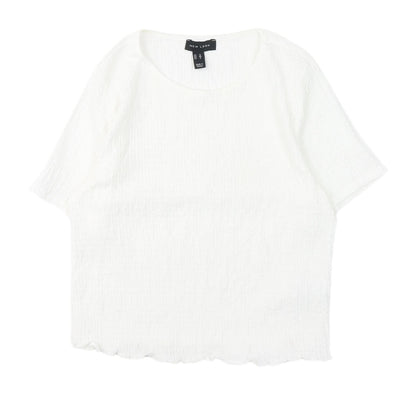 New Look Women's White Basic T-Shirt, Size 12, Casual Summer Wear