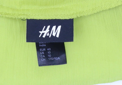 Womens UK Size 12 H&M Green Tunic Blouse