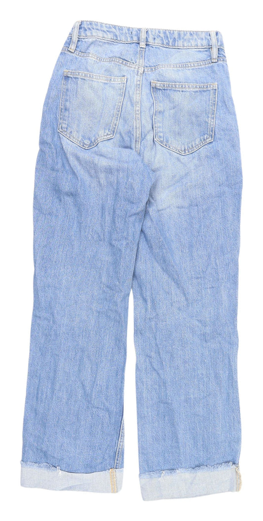 F&F Women's Blue Straight Distressed Jeans Size 6