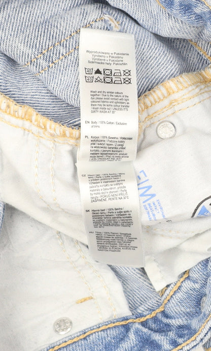 F&F Women's Blue Straight Distressed Jeans Size 6