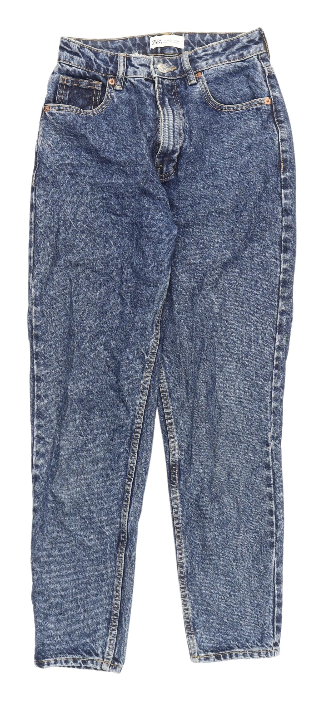 Zara Women's Blue Denim Jeans - Size 6