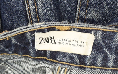 Zara Women's Blue Denim Jeans - Size 6