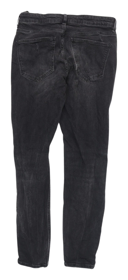 Zara Men's Black Skinny Distressed Jeans Size 12
