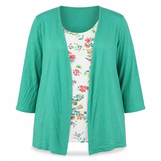 Womens UK Size 20 Bonmarché Green Tunic Blouse