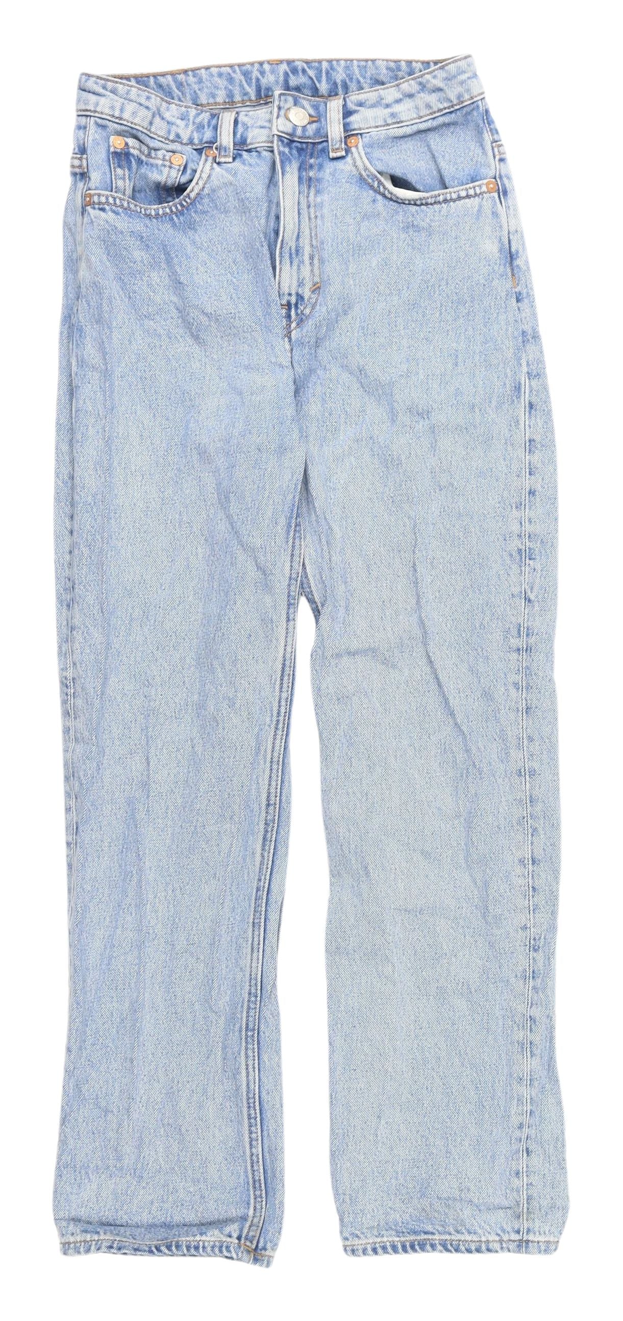 Womens UK Size M Weekday Regular Fit Straight Blue Jeans