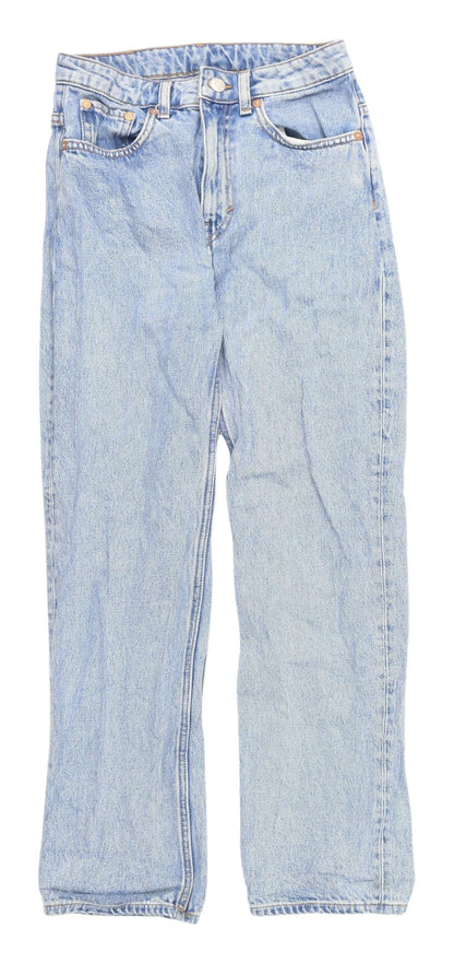 Womens UK Size M Weekday Regular Fit Straight Blue Jeans