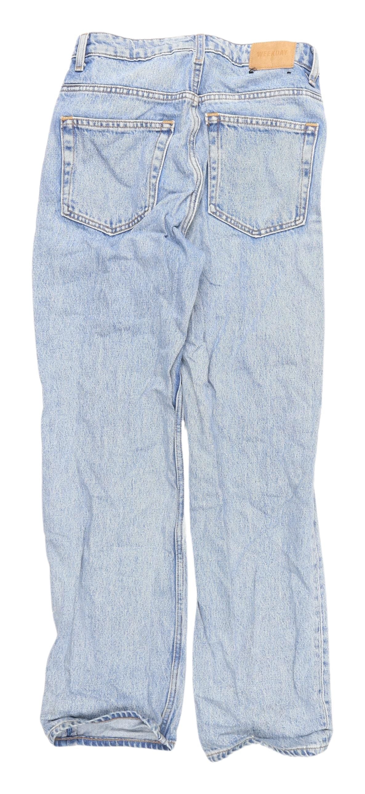 Womens UK Size M Weekday Regular Fit Straight Blue Jeans