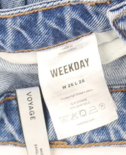 Womens UK Size M Weekday Regular Fit Straight Blue Jeans