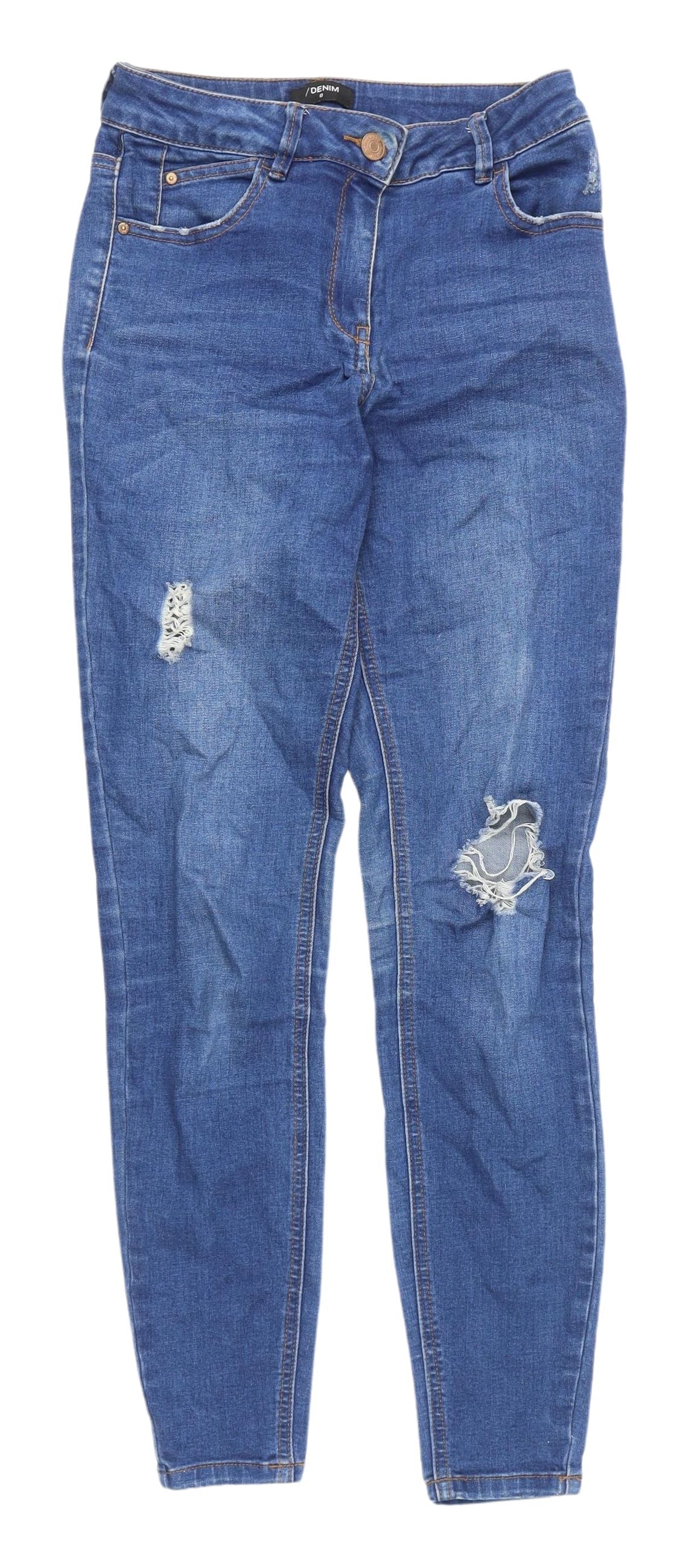 Matalan Women's Blue Skinny Jeans, Size 8 - Distressed