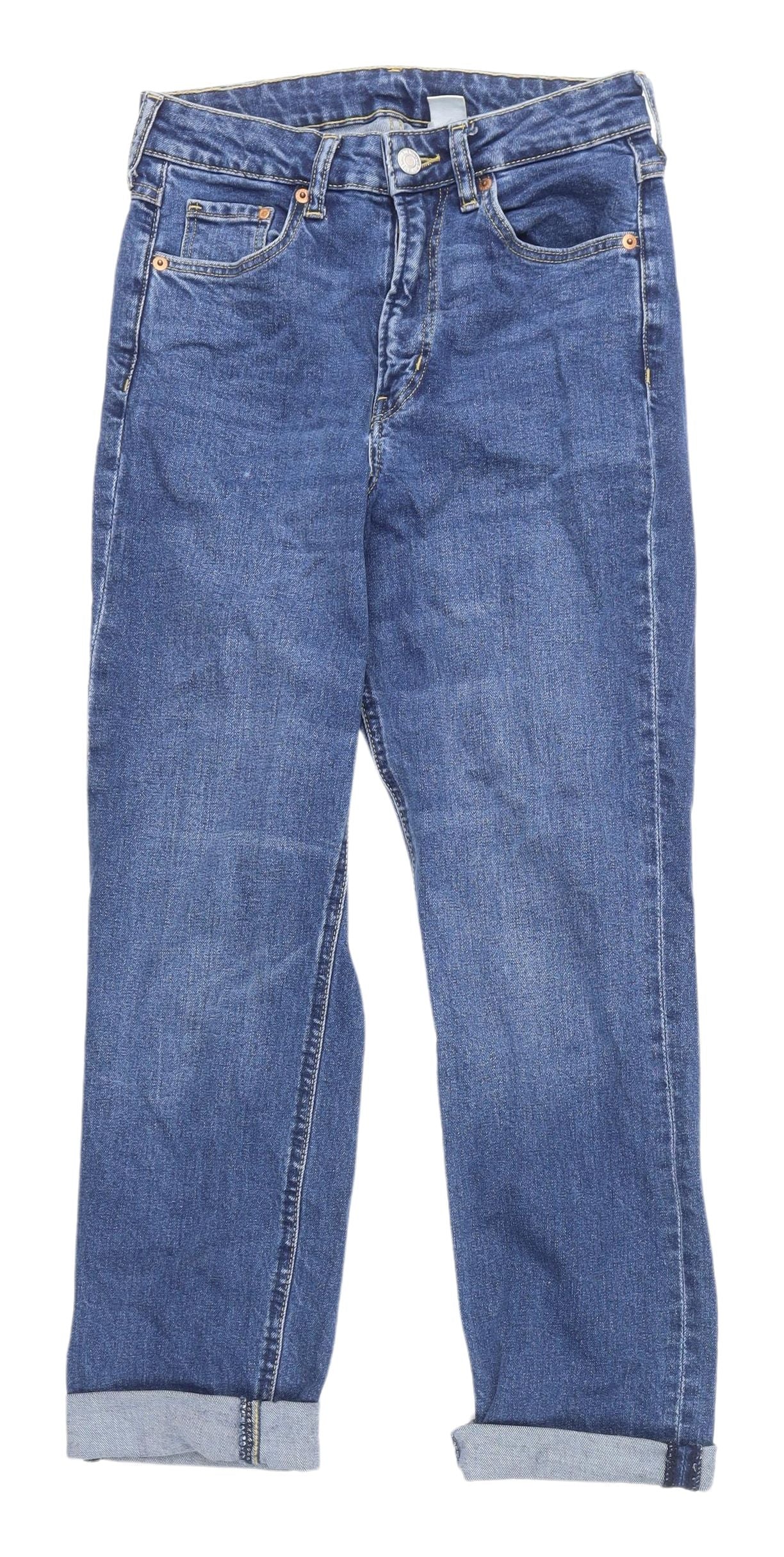 Womens UK Size 6 H&M Slim Fit Straight Blue Jeans
