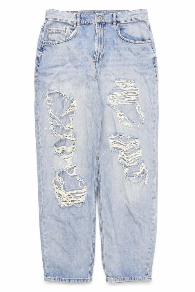 Womens UK Size L COLLUSION Relaxed Fit Boyfriend Blue Jeans