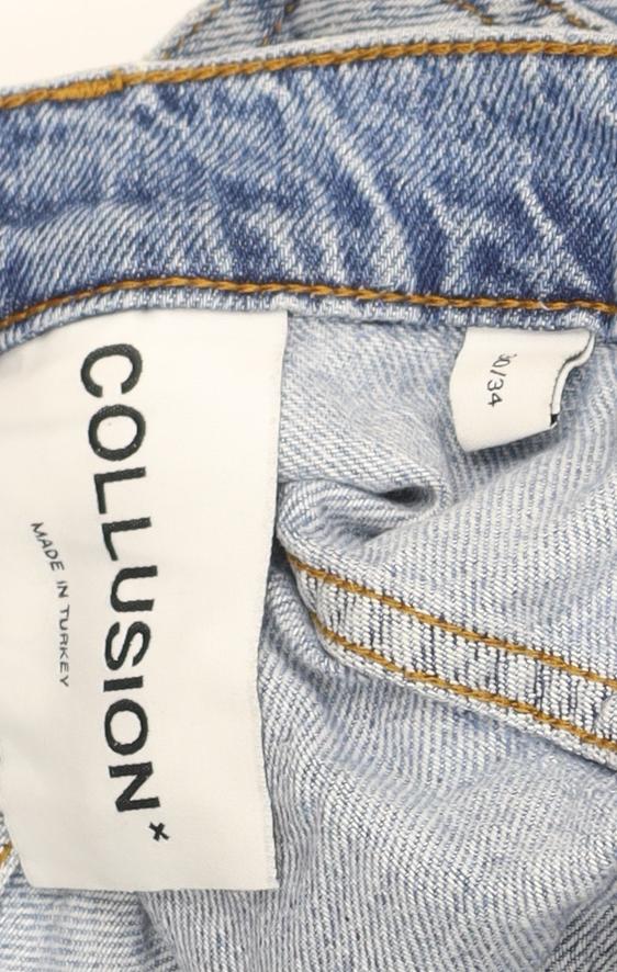 Collusion Blue Distressed Boyfriend Jeans L Women