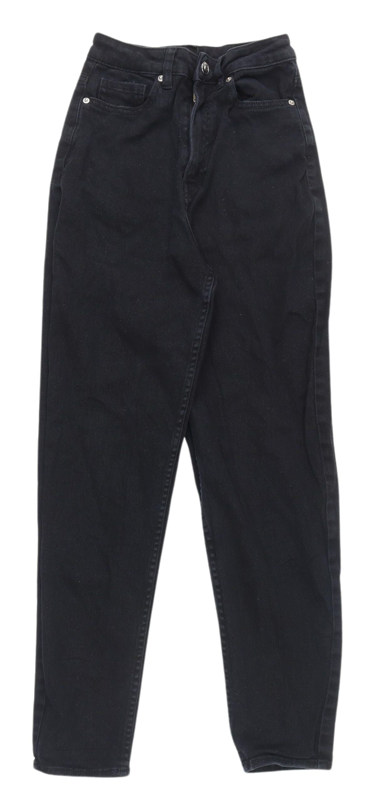 Womens UK Size 6 Divided Relaxed Fit Mom Black Jeans