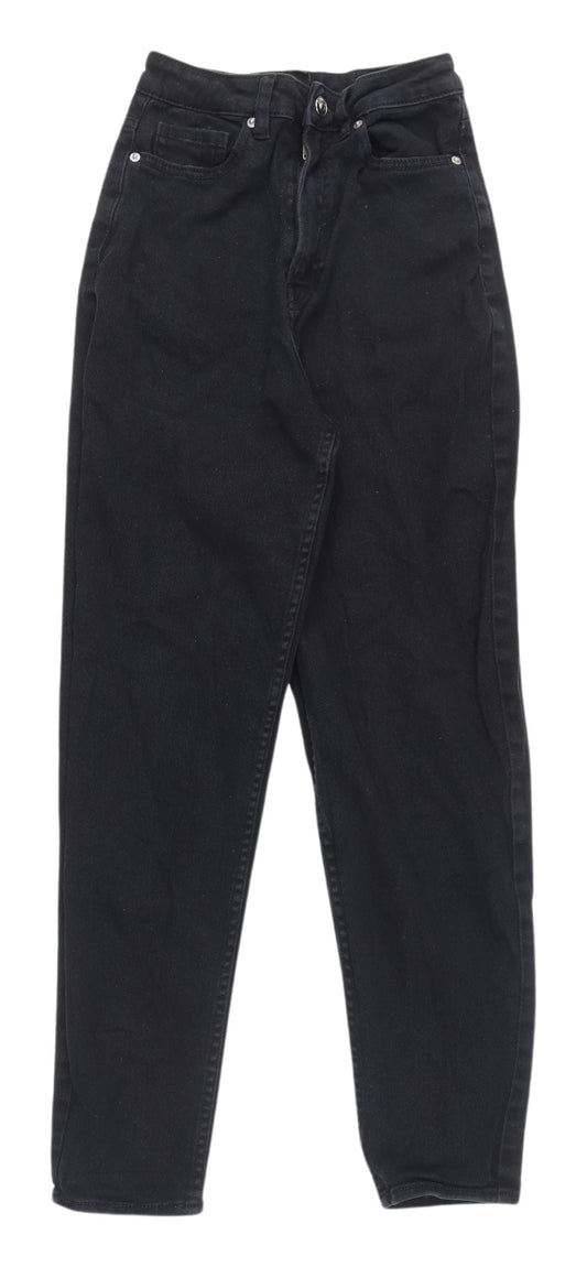Womens UK Size 6 Divided Relaxed Fit Mom Black Jeans