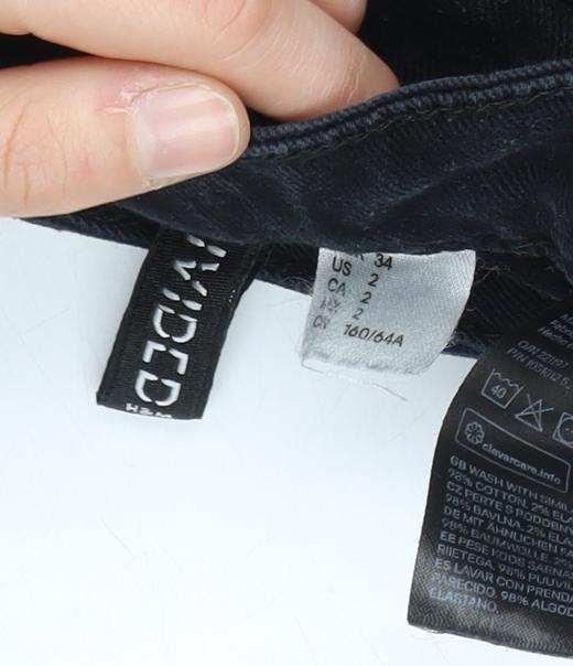 Womens UK Size 6 Divided Relaxed Fit Mom Black Jeans
