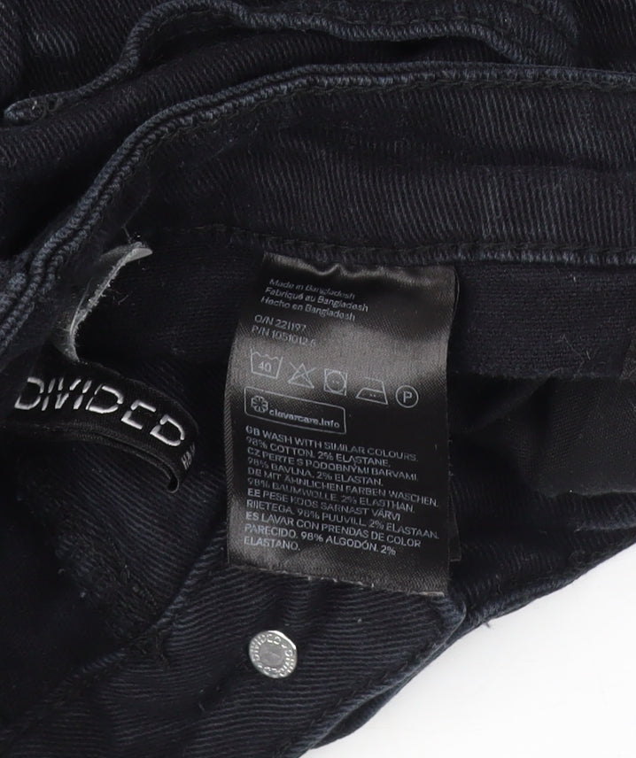 Womens UK Size 6 Divided Relaxed Fit Mom Black Jeans