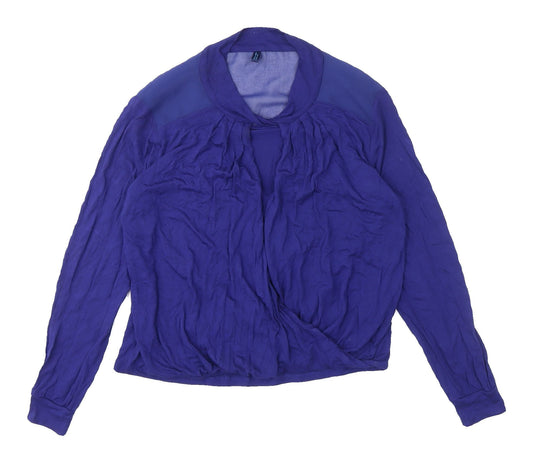 Karen Millen Blue Viscose Blouse - Size 8 - Long Sleeve