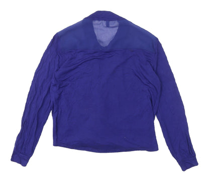 Karen Millen Blue Viscose Blouse - Size 8 - Long Sleeve