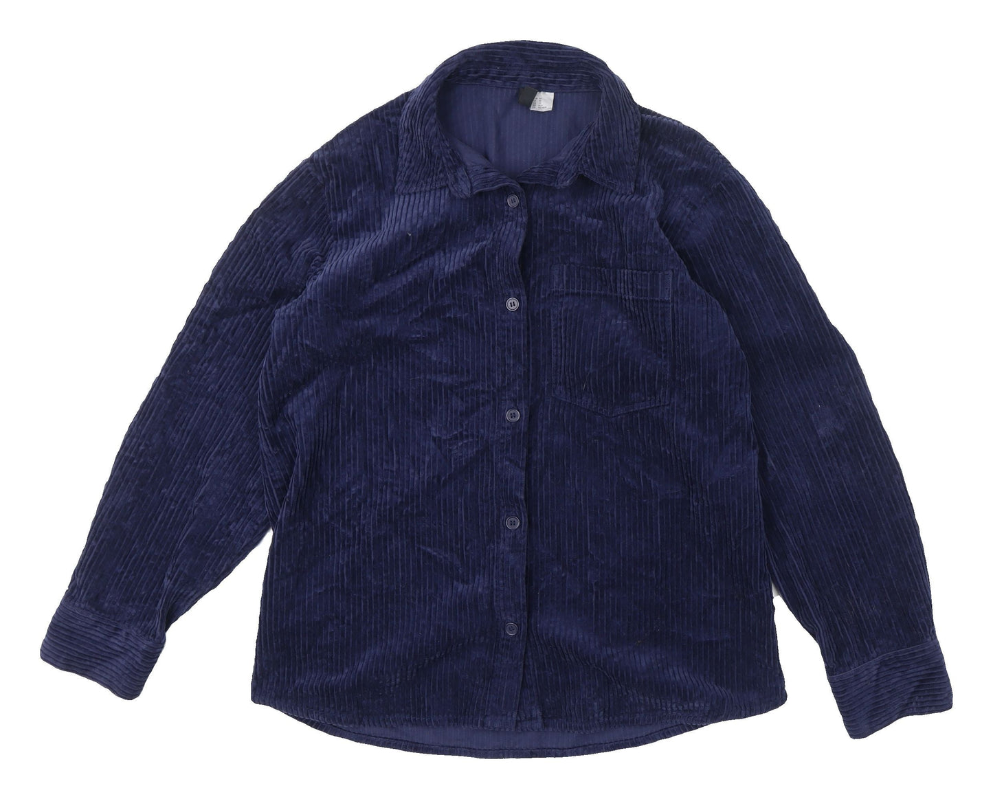 H&M Divided Blue Corduroy Shirt XS Unisex Button-Up
