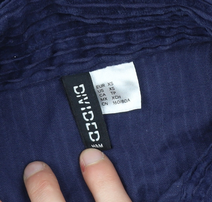H&M Divided Blue Corduroy Shirt XS Unisex Button-Up