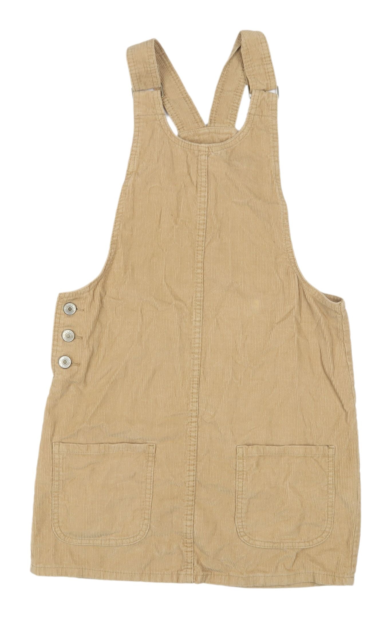 Denim Co. Beige Pinafore Dress, 100% Cotton, Size 8